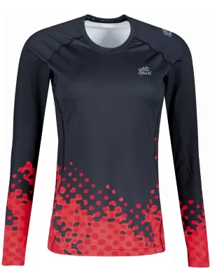 Dámské funkční triko s dlouhým rukávem premium ALTISPORT VOJ/ALW109TR03 ČERVENO-ČERNÁ
