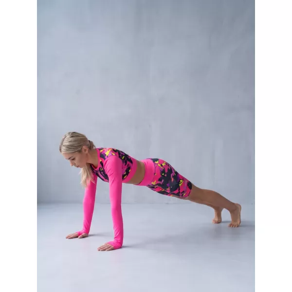  Dámský funkční crop top premium ALTISPORT VOJ/ALW110TR04 RŮŽOVOČERNÁ 
