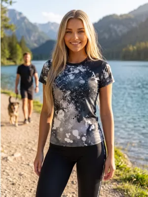 Dámské funkční triko premium ALTISPORT VOJ/ALW055TR01 ČERNOBÍLÁ