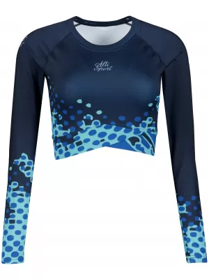 Dámský funkční crop top premium ALTISPORT VOJ/ALW109TR04 KRÁLOVSKÁ MODRÁ