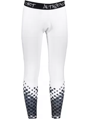 Pánské sportovní legíny dlouhé premium ALTISPORT VOJ/ALM109LEG01 BÍLÁ