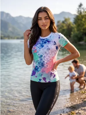 Dámské funkční triko premium ALTISPORT VOJ/ALW055TR01 FIALOVÁ/ZELENÁ