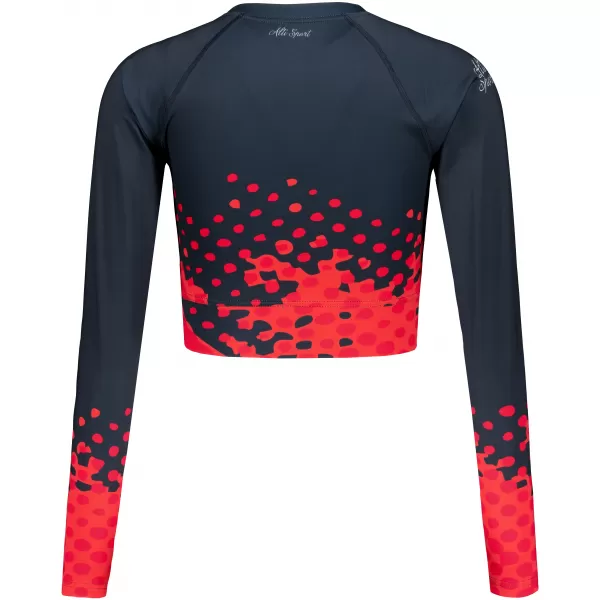  Dámský funkční crop top premium ALTISPORT VOJ/ALW109TR04 ČERVENO-ČERNÁ 