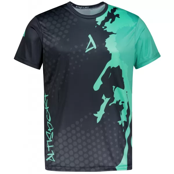  Pánské funkční triko premium ALTISPORT VOJ/ALM112TR01 ČERNÁ-TYRKYSOVÁ 