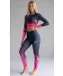 Dámský funkční crop top premium ALTISPORT VOJ/ALW109TR04 RŮŽOVO-ČERNÁ