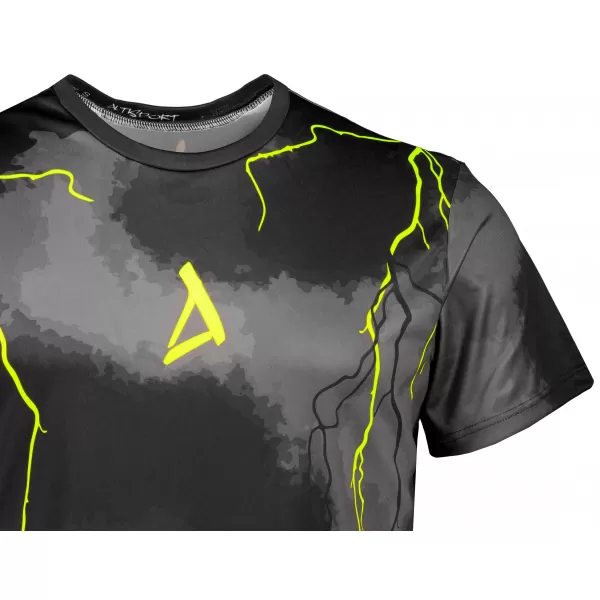  Pánské funkční triko premium ALTISPORT VOJ/ALM113TR01 ČERNÁ-FLUO YELLOW 