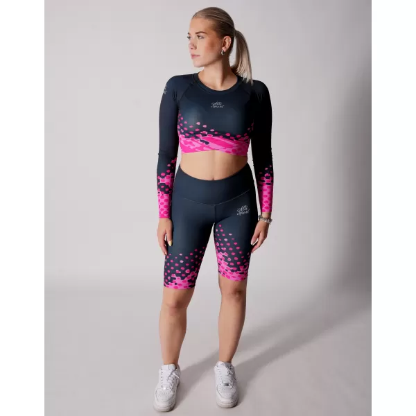  Dámský funkční crop top premium ALTISPORT VOJ/ALW109TR04 RŮŽOVO-ČERNÁ 