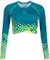 Dámský funkční crop top premium ALTISPORT VOJ/ALW109TR04 EMERALD/FLUO YELLOW