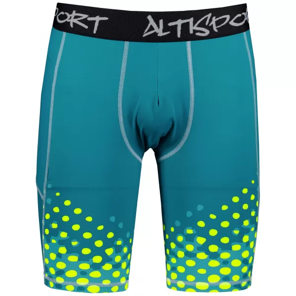  Pánské sportovní legíny nad kolena premium ALTISPORT VOJ/ALM109LEG02 EMERALD-FLUO 