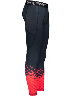 Pánské sportovní legíny dlouhé premium ALTISPORT VOJ/ALM109LEG01 ČERVENÁ/ČERNÁ