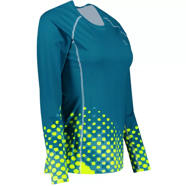  Dámské funkční triko s dlouhým rukávem premium ALTISPORT VOJ/ALW109TR03 EMERALD/FLUO YELLOW 