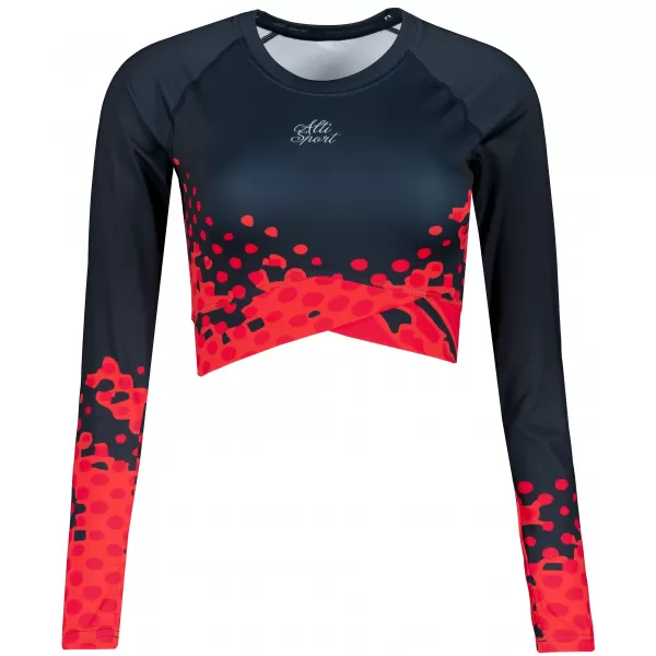  Dámský funkční crop top premium ALTISPORT VOJ/ALW109TR04 ČERVENO-ČERNÁ 