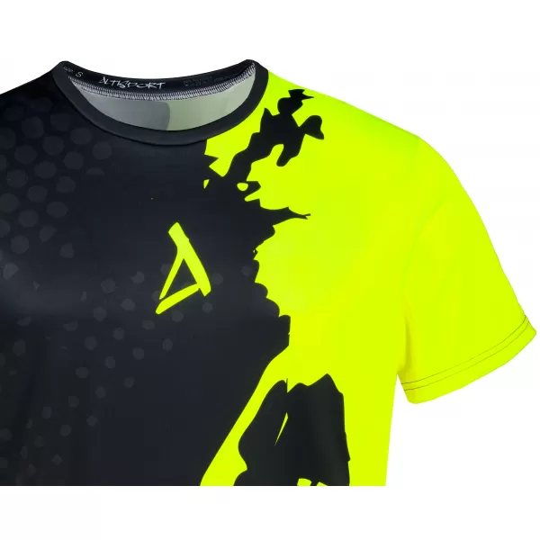  Pánské funkční triko premium ALTISPORT VOJ/ALM112TR01 ČERNÁ-FLUO YELLOW 