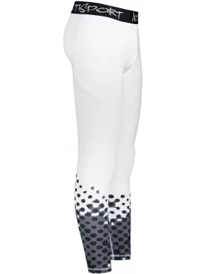Pánské sportovní legíny dlouhé premium ALTISPORT VOJ/ALM109LEG01 BÍLÁ
