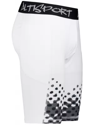 Pánské sportovní legíny nad kolena premium ALTISPORT VOJ/ALM109LEG02 BÍLÁ