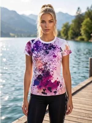 Dámské funkční triko premium ALTISPORT VOJ/ALW055TR01 FIALOVÁ/ORANŽOVÁ