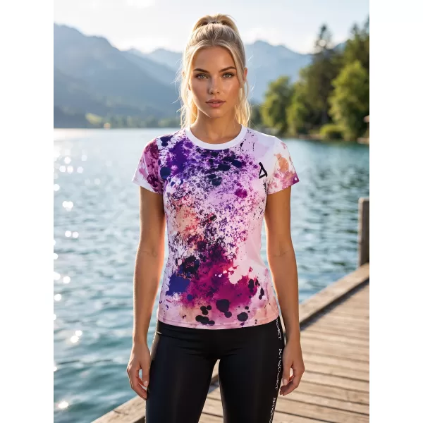  Dámské funkční triko premium ALTISPORT VOJ/ALW055TR01 FIALOVÁ/ORANŽOVÁ 