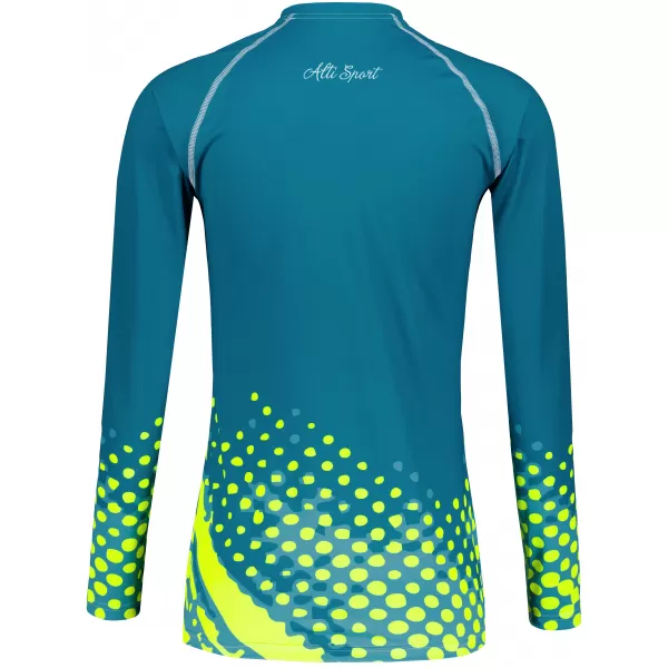  Dámské funkční triko s dlouhým rukávem premium ALTISPORT VOJ/ALW109TR03 EMERALD/FLUO YELLOW 