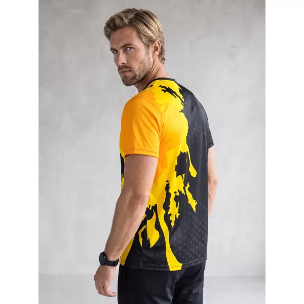 Pánské funkční triko premium ALTISPORT VOJ/ALM112TR01 ČERNÁ-FLUO ORANGE 