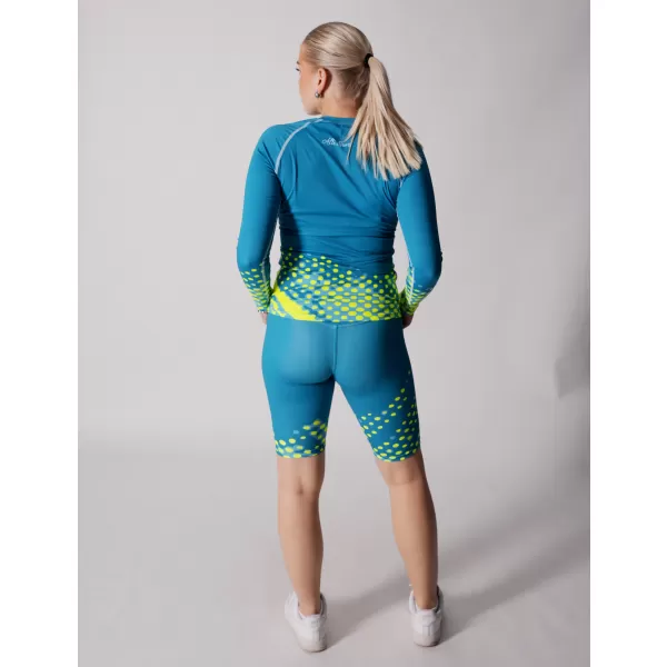  Dámské funkční triko s dlouhým rukávem premium ALTISPORT VOJ/ALW109TR03 EMERALD/FLUO YELLOW 
