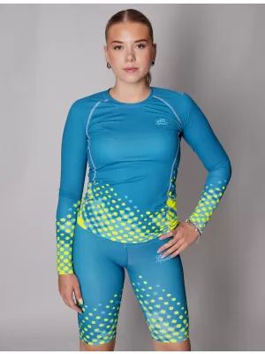 Dámské funkční triko s dlouhým rukávem premium ALTISPORT VOJ/ALW109TR03 EMERALD/FLUO YELLOW