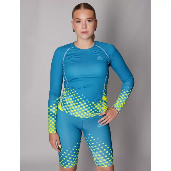  Dámské funkční triko s dlouhým rukávem premium ALTISPORT VOJ/ALW109TR03 EMERALD/FLUO YELLOW 