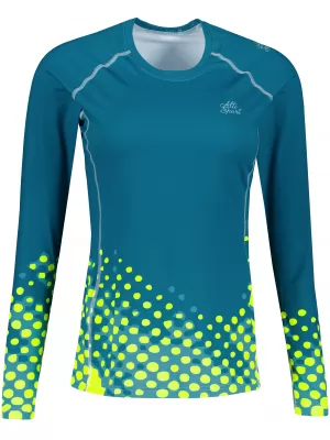 Dámské funkční triko s dlouhým rukávem premium ALTISPORT VOJ/ALW109TR03 EMERALD/FLUO YELLOW