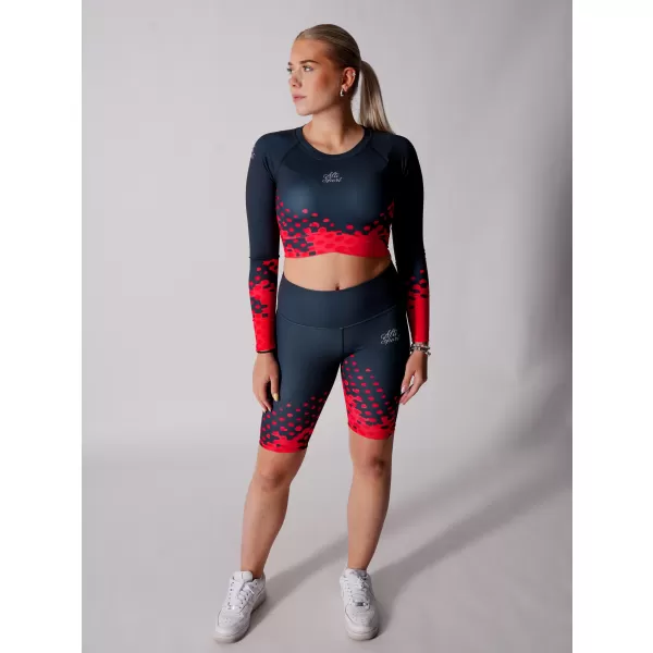  Dámský funkční crop top premium ALTISPORT VOJ/ALW109TR04 ČERVENO-ČERNÁ 