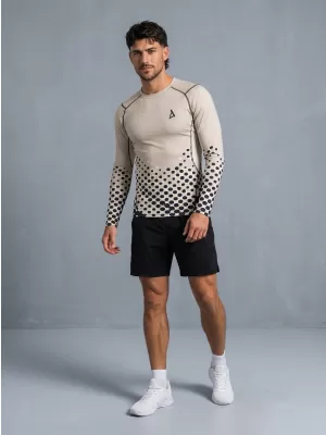Pánské funkční kompresní triko s dlouhým rukávem premium ALTISPORT VOJ/ALM109TR03 SVĚTLE HNĚDÁ