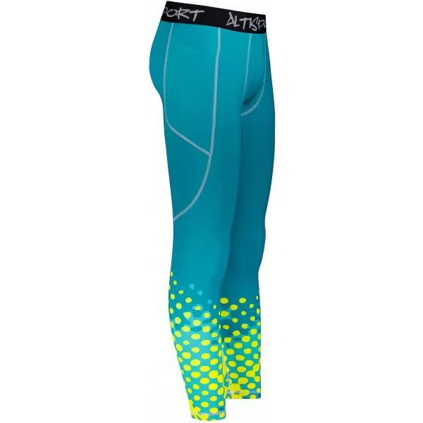  Pánské sportovní legíny dlouhé premium ALTISPORT VOJ/ALM109LEG01 EMERALD-FLUO 