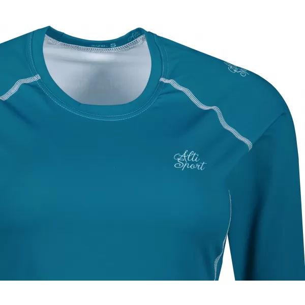  Dámské funkční triko s dlouhým rukávem premium ALTISPORT VOJ/ALW109TR03 EMERALD/FLUO YELLOW 
