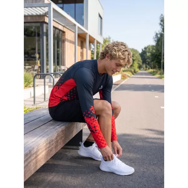  Pánské funkční kompresní triko s dlouhým rukávem premium ALTISPORT VOJ/ALM109TR03 ČERVENÁ/ČERNÁ 