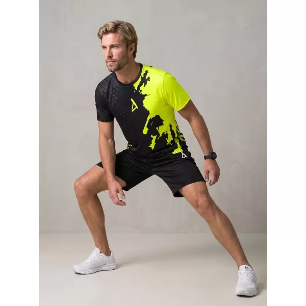  Pánské funkční triko premium ALTISPORT VOJ/ALM112TR01 ČERNÁ-FLUO YELLOW 