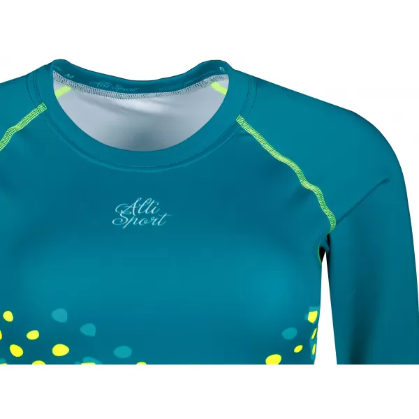  Dámský funkční crop top premium ALTISPORT VOJ/ALW109TR04 EMERALD/FLUO YELLOW 