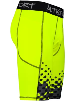 Pánské sportovní legíny nad kolena premium ALTISPORT VOJ/ALM109LEG02 FLUO YELLOW