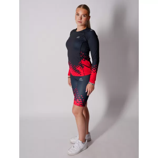  Dámské funkční triko s dlouhým rukávem premium ALTISPORT VOJ/ALW109TR03 ČERVENO-ČERNÁ 