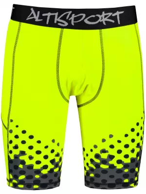 Pánské sportovní legíny nad kolena premium ALTISPORT VOJ/ALM109LEG02 FLUO YELLOW