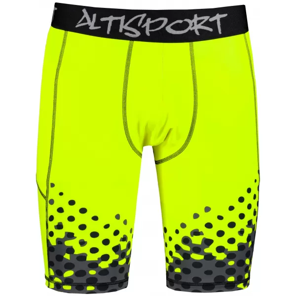  Pánské sportovní legíny nad kolena premium ALTISPORT VOJ/ALM109LEG02 FLUO YELLOW 