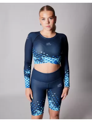 Dámský funkční crop top premium ALTISPORT VOJ/ALW109TR04 KRÁLOVSKÁ MODRÁ