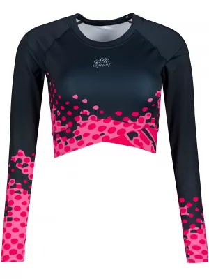 Dámský funkční crop top premium ALTISPORT VOJ/ALW109TR04 RŮŽOVO-ČERNÁ
