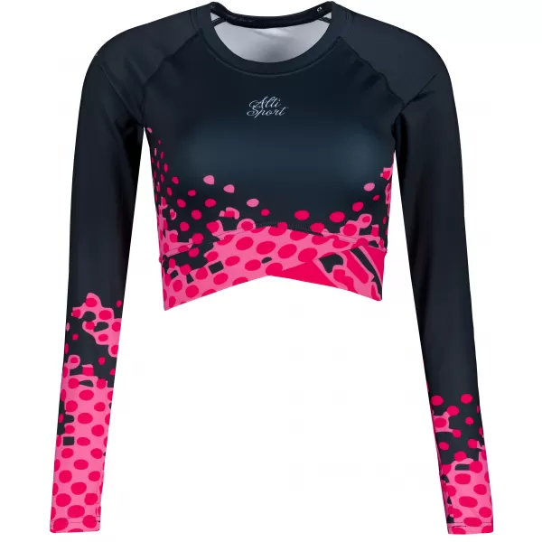  Dámský funkční crop top premium ALTISPORT VOJ/ALW109TR04 RŮŽOVO-ČERNÁ 