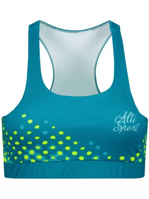 Dámská funkční sportovní podprsenka premium ALTISPORT VOJ/ALW109POD01 EMERALD/FLUO YELLOW