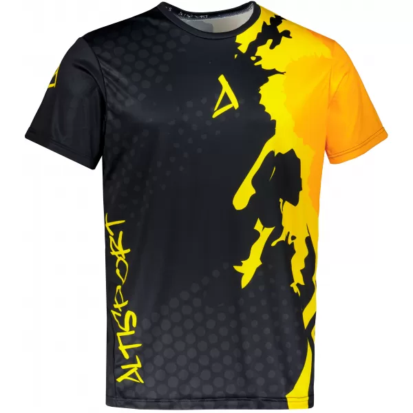  Pánské funkční triko premium ALTISPORT VOJ/ALM112TR01 ČERNÁ-FLUO ORANGE 