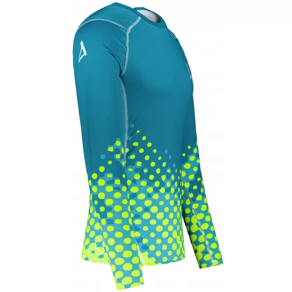  Pánské funkční kompresní triko s dlouhým rukávem premium ALTISPORT VOJ/ALM109TR03 EMERALD-FLUO 