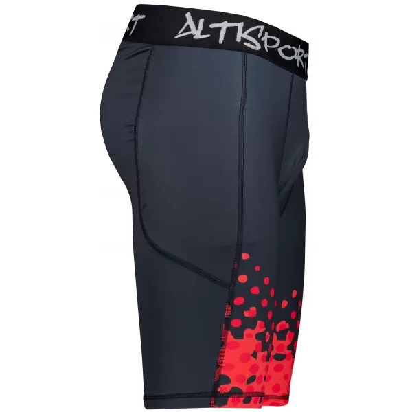  Pánské sportovní legíny nad kolena premium ALTISPORT VOJ/ALM109LEG02 ČERVENÁ/ČERNÁ 