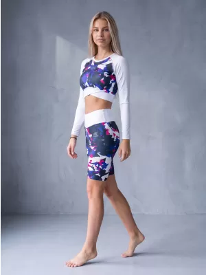 Dámský funkční crop top premium ALTISPORT VOJ/ALW110TR04 FIALOVOBÍLÁ