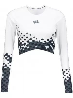 Dámský funkční crop top premium ALTISPORT VOJ/ALW109TR04 BÍLOČERNÁ