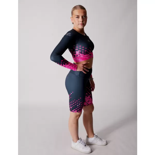  Dámský funkční crop top premium ALTISPORT VOJ/ALW109TR04 RŮŽOVO-ČERNÁ 