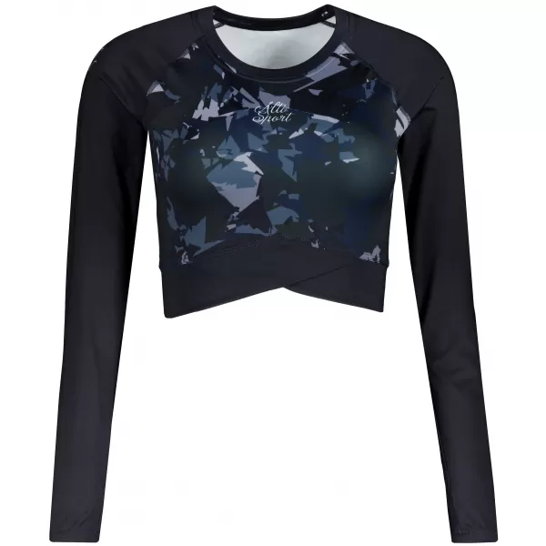  Dámský funkční crop top premium ALTISPORT VOJ/ALW110TR04 ČERNÁ 