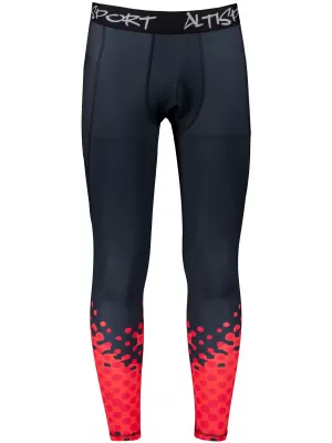 Pánské sportovní legíny dlouhé premium ALTISPORT VOJ/ALM109LEG01 ČERVENÁ/ČERNÁ